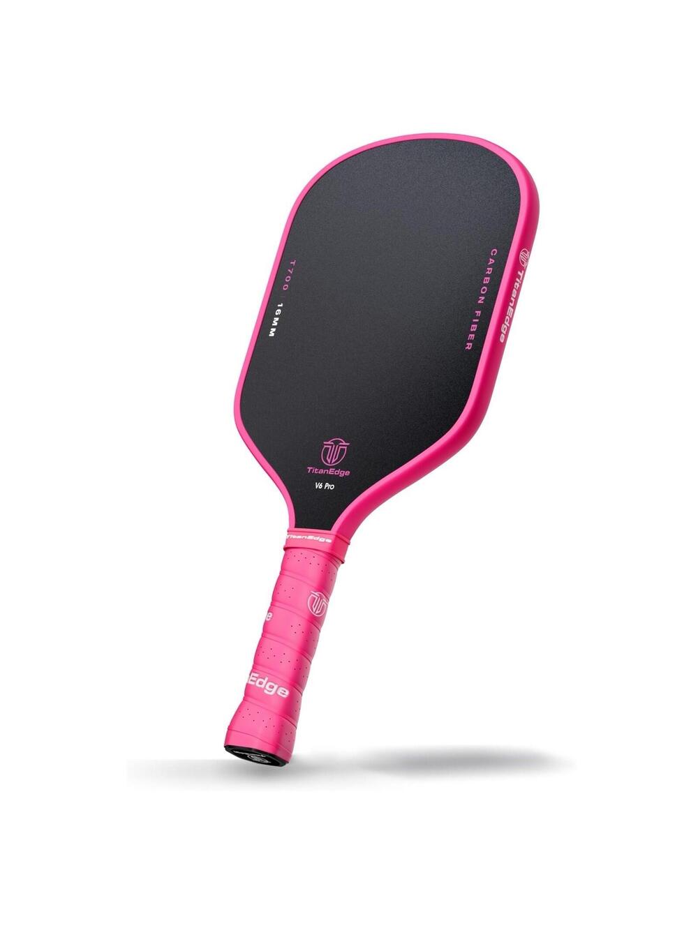Titan Edge V6 Pro Pickleball Paddle – 16mm, T700 Carbon Fiber Surface, Pink NEW